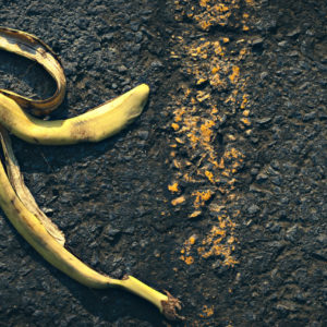 Banane auf Asphalt